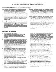 What You Should Know about Sex Offenders, flier, RSOL