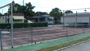 Basketball couort at the mobile home park of Florida Justice Transitions