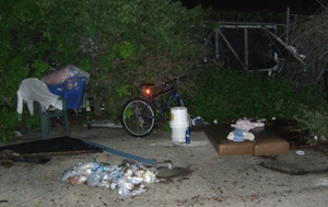 Encampment of registered man at location assigned by his parole officer